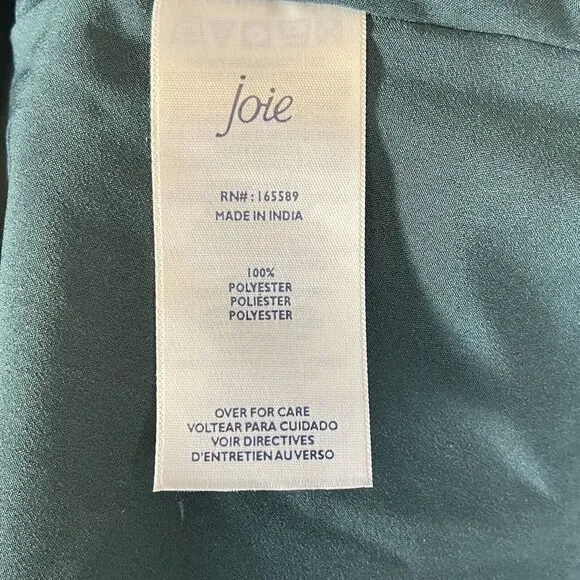 Joie Green Animal Print Short Dress Balloon Sleeve Womens SIZE XL Tunic Ditsy - Picture 11 of 13